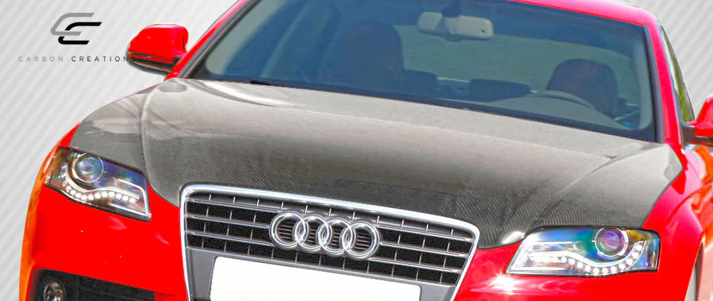 Audi A4 / S4 Carbon Fiber OEM Look Hood - Image 6