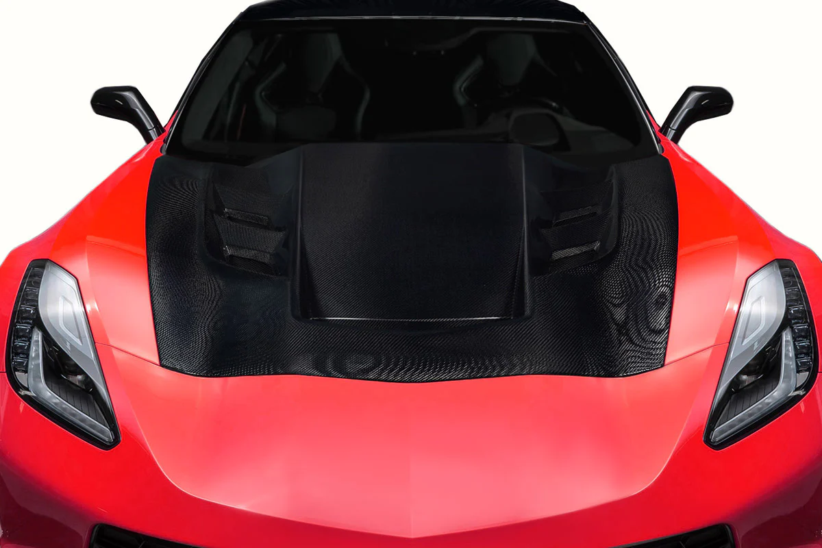 Chevrolet Corvette C7 Carbon Fiber Eagle Eye Hood - Image 6