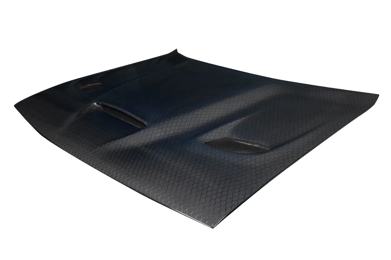 Dodge Challenger (2008-2023) Carbon Fiber Geo6ix Dritech Hellcat Look Hood - Image 2