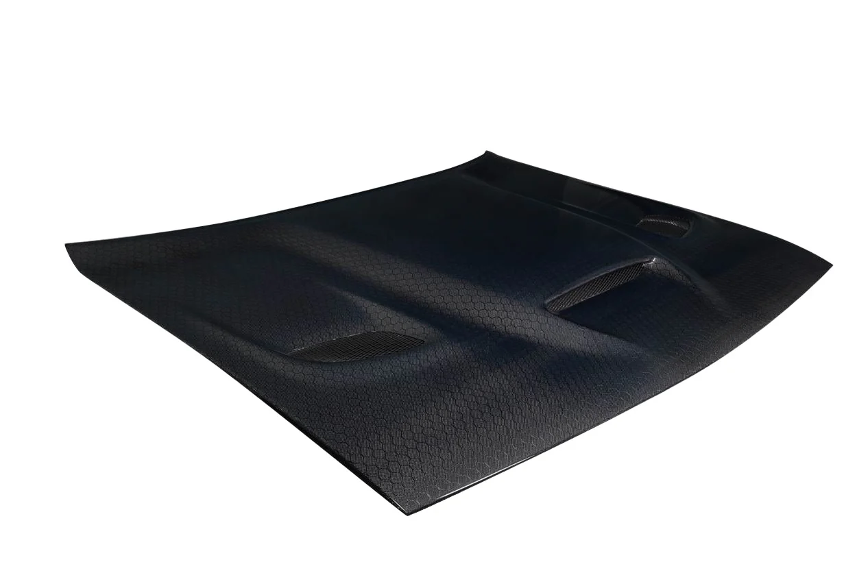 Dodge Challenger (2008-2023) Carbon Fiber Geo6ix Dritech Hellcat Look Hood - Image 3