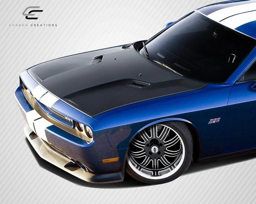 Dodge Challenger (2008-2023) Carbon Fiber SRT Look Hood - Image 6