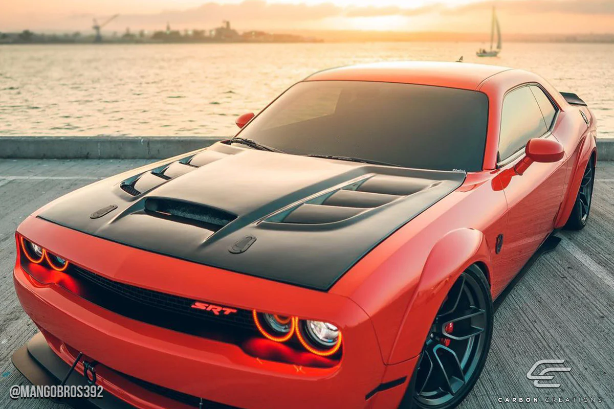 Dodge Challenger (2008-2023) Carbon Fiber Viper Look Hood - Image 8