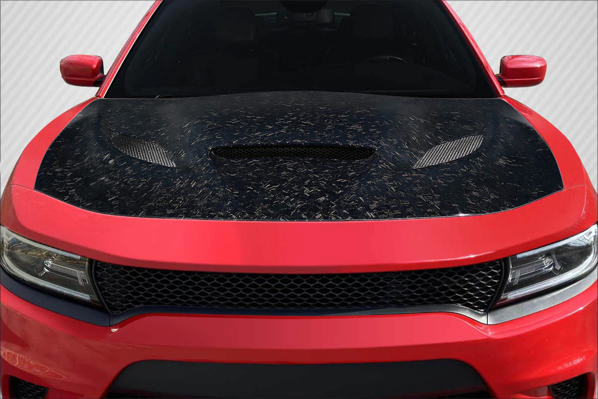Dodge Charger (2015-2023) Carbon Fiber AeroForge Dritech Hellcat Look Hood - Image 5