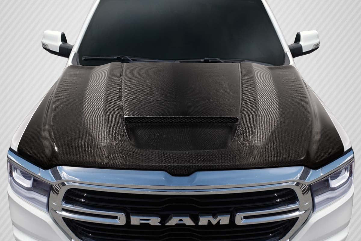 Dodge Ram 1500 (2019-2023) Carbon Fiber SRT Ram Air Hood - Image 6