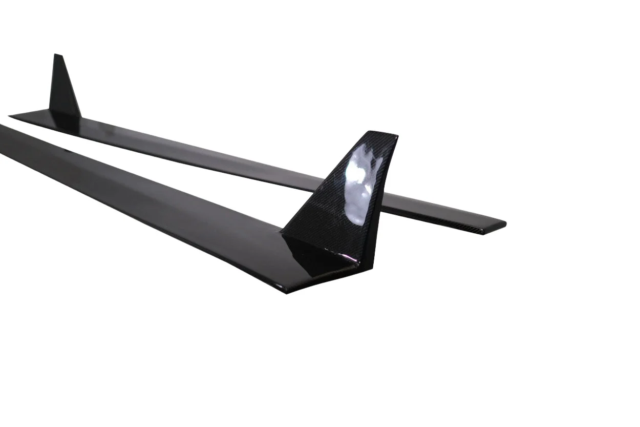 Ford Mustang (2015-2023) Carbon Fiber Grid V2 Side Skirts Rocker Panels - Image 3