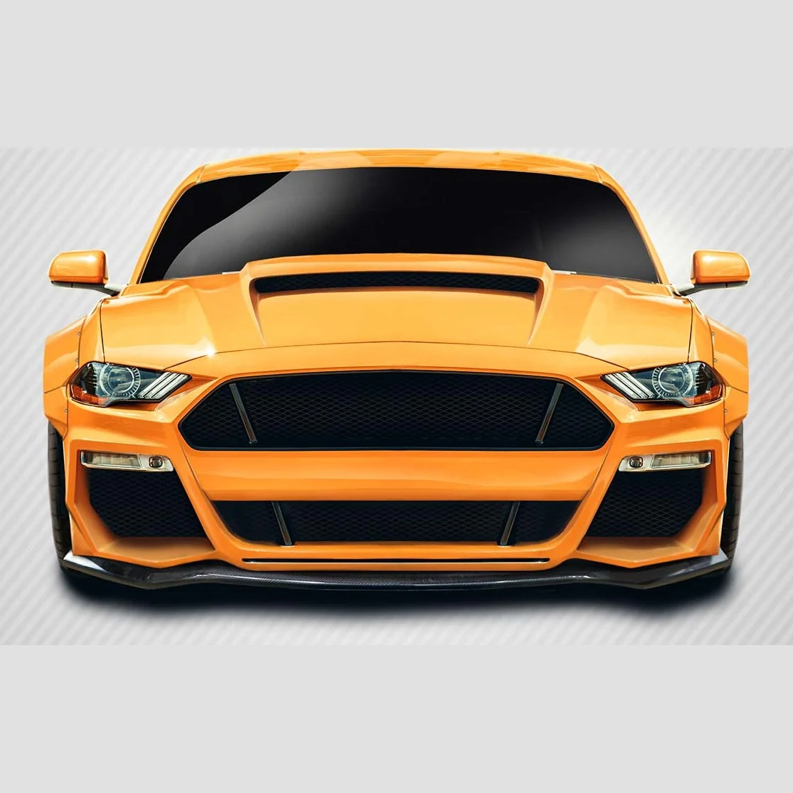 Ford Mustang (2018-2023) Carbon Fiber Grid Front Lip - Image 10