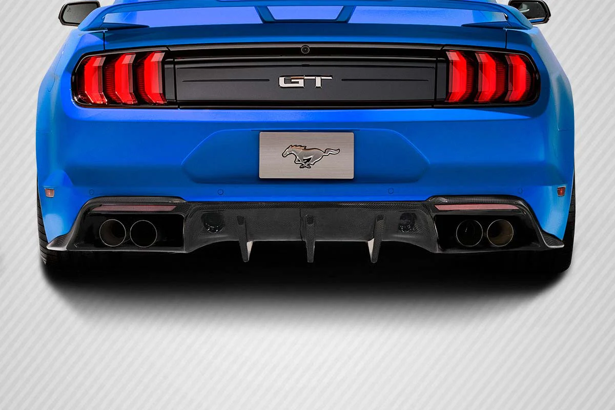 Ford Mustang (2018-2023) Carbon Fiber Grid Rear Diffuser - Image 6