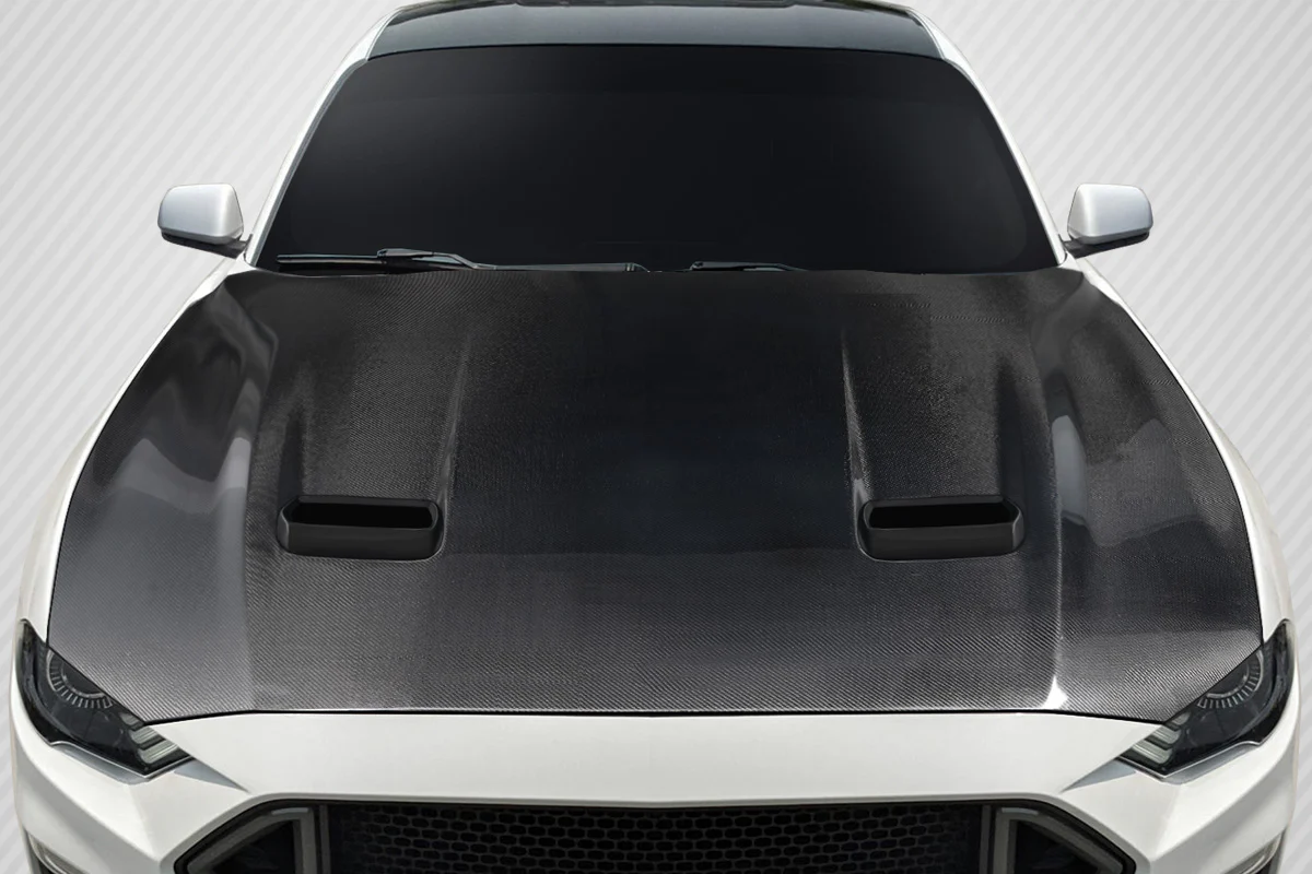 Ford Mustang (2018-2023) Carbon Fiber OEM Look Hood - Image 4