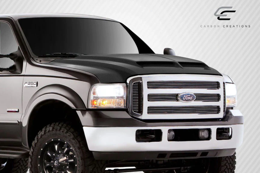 Ford Super Duty F-250 / F-350 / F-450 / F-550 (1999-2007) Carbon Fiber CVX Hood - Image 2