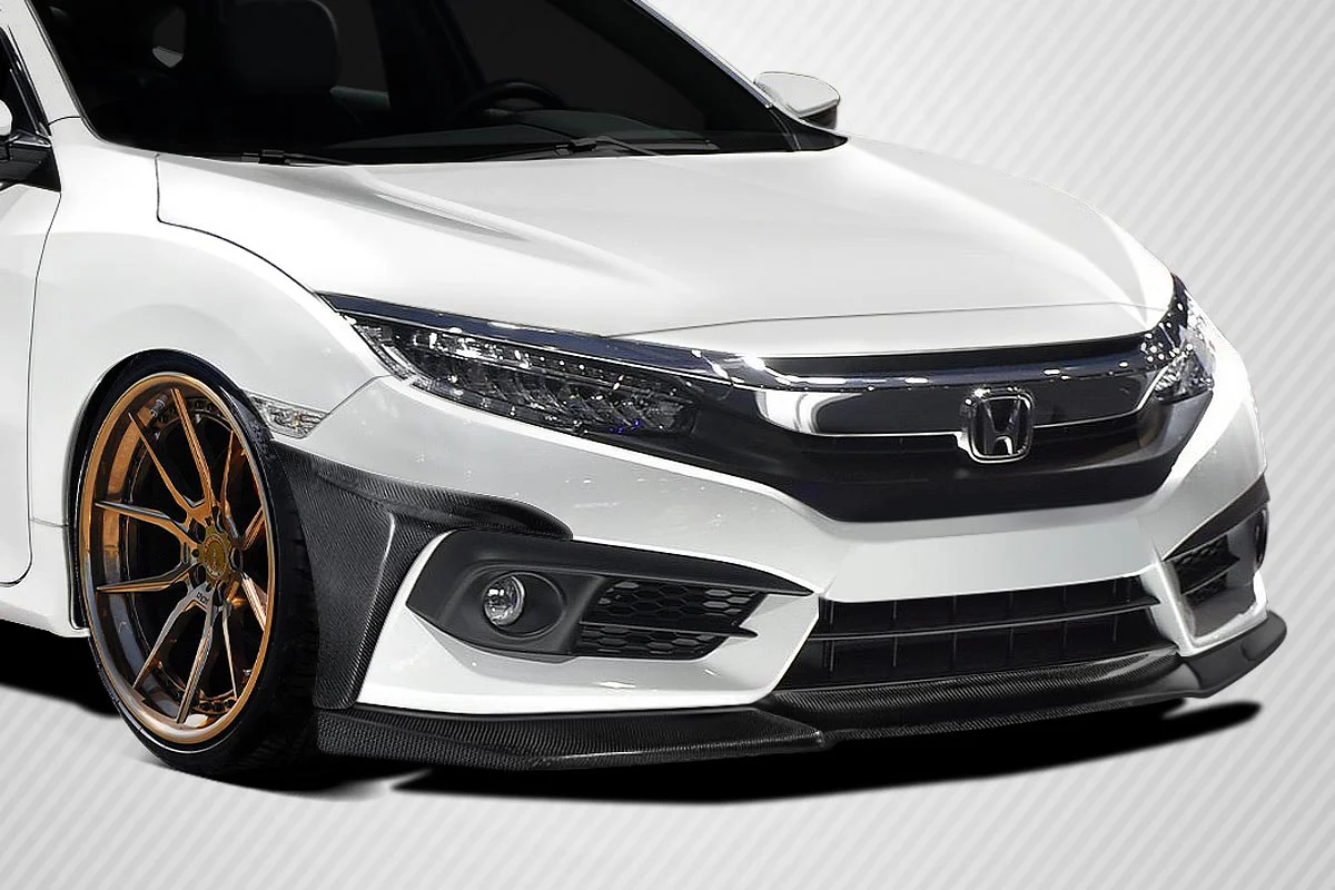 Honda Civic (2016-2018) Carbon Fiber Yoka Front Lip - Image 8
