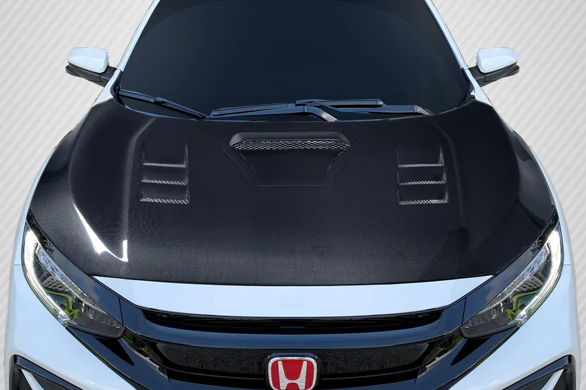 Honda Civic (2016-2021) Carbon Fiber TS 1 Hood - Image 8