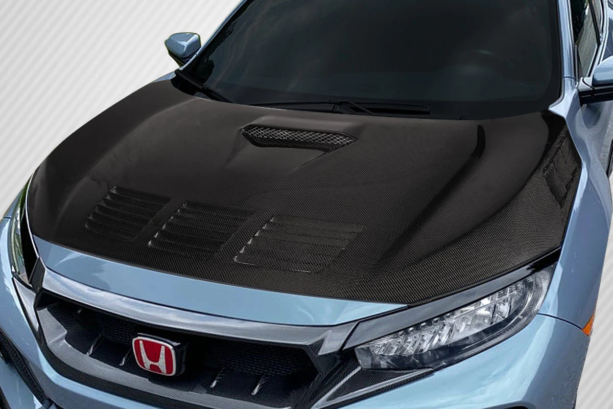 Honda Civic Type R (2017-2021) Carbon Fiber EVS Hood - Image 6
