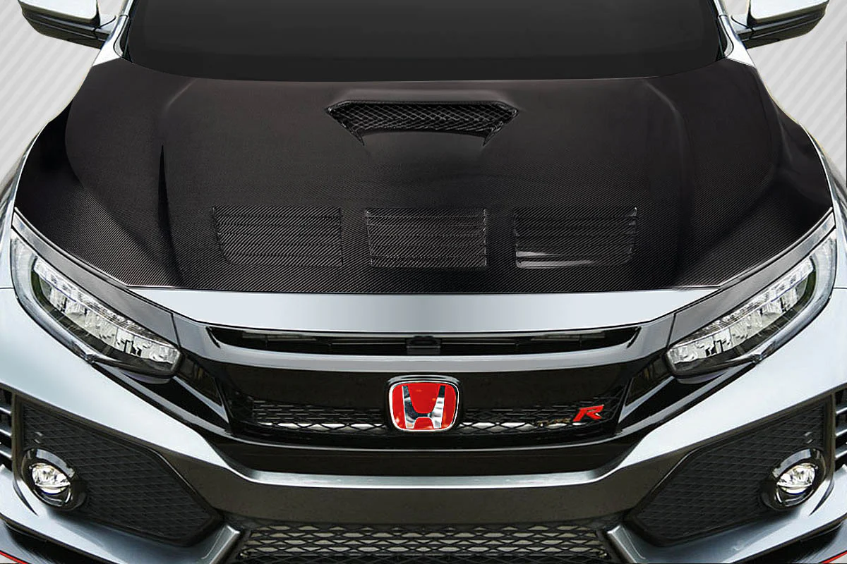 Honda Civic Type R (2017-2021) Carbon Fiber EVS Hood - Image 7