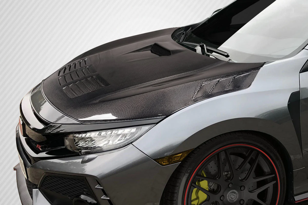 Honda Civic Type R (2017-2021) Carbon Fiber EVS Hood - Image 8