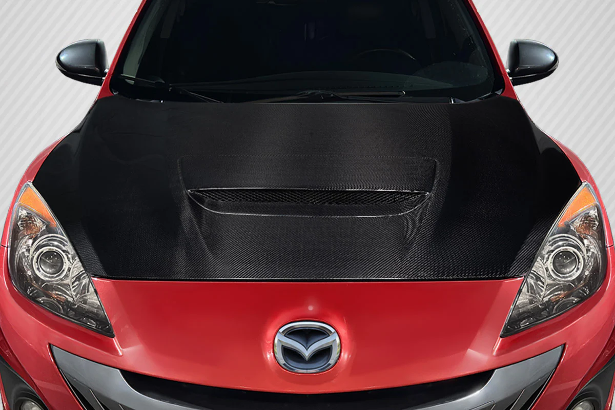 Mazda MazdaSpeed 3 (2010-2013) Carbon Fiber OEM Hood - Image 5