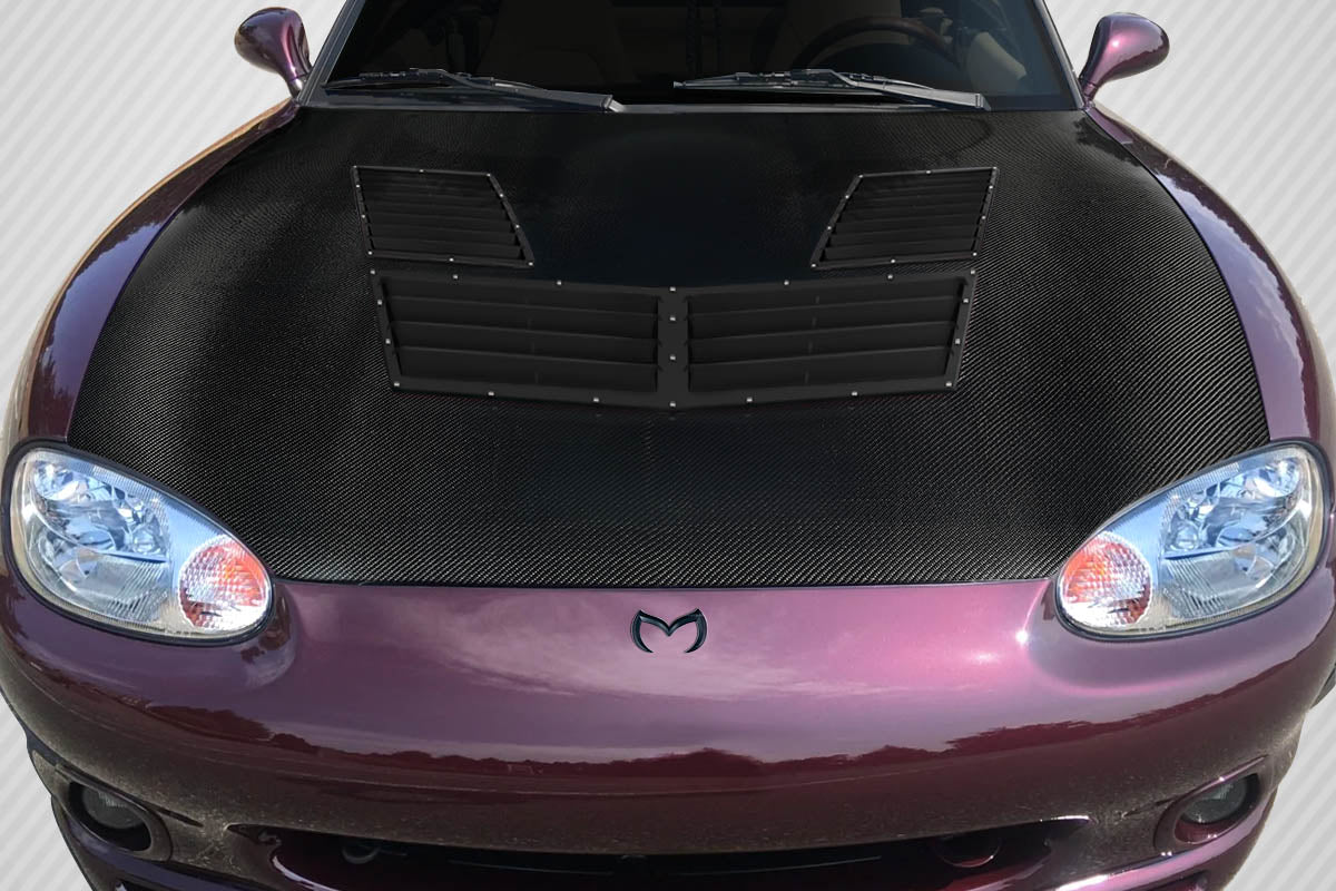 Mazda Miata (1999-2005) Carbon Fiber Iceman Hood - Image 5