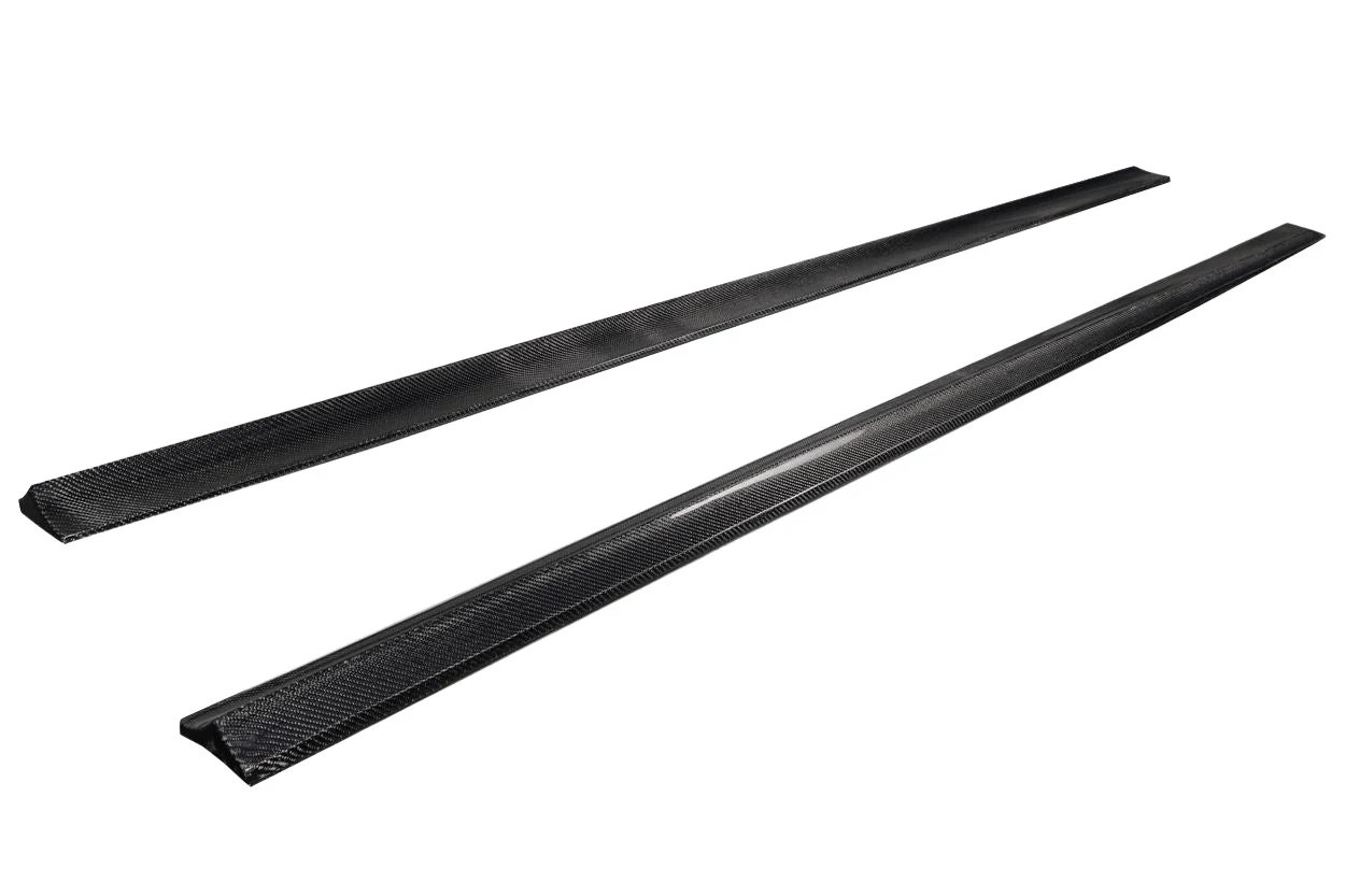 Mercedes C-Class W204 (2008-2014) Carbon Fiber Radian Side Skirt Rocker Panel Splitters - Image 2
