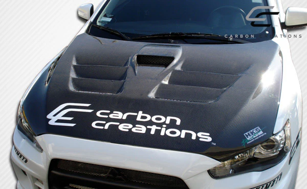 Mitsubishi Evolution X (2008-2017) Carbon Fiber Dritech GT Concept Hood - Image 7