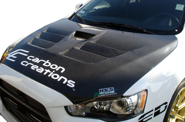Mitsubishi Evolution X (2008-2017) Carbon Fiber Dritech GT Concept Hood - Image 8