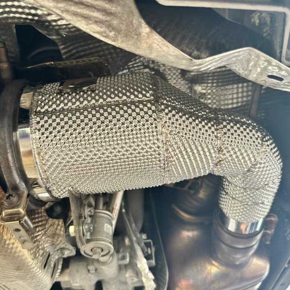 Porsche 992 304SS Catted Downpipe with Heat Shield - Image 5