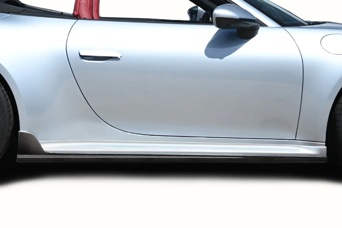 Porsche Carrera 911 992 (2020-2022) Carbon Fiber Taveran Side Skirt Rocker Panel Splitters - Image 4