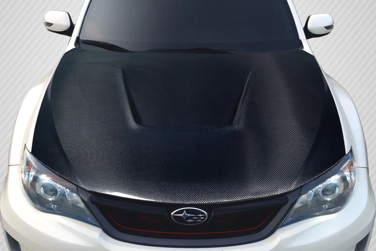 Subaru Impreza WRX STI (2008-2014) Carbon Fiber Vortex Hood - Image 5