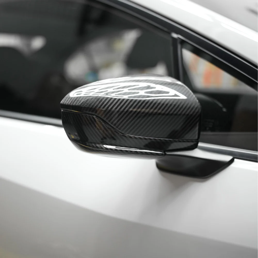 Subaru WRX (2022-2024) Tanso Dry Carbon Fiber Side Mirror Lower Trim Covers (Gloss Finish) - Image 3