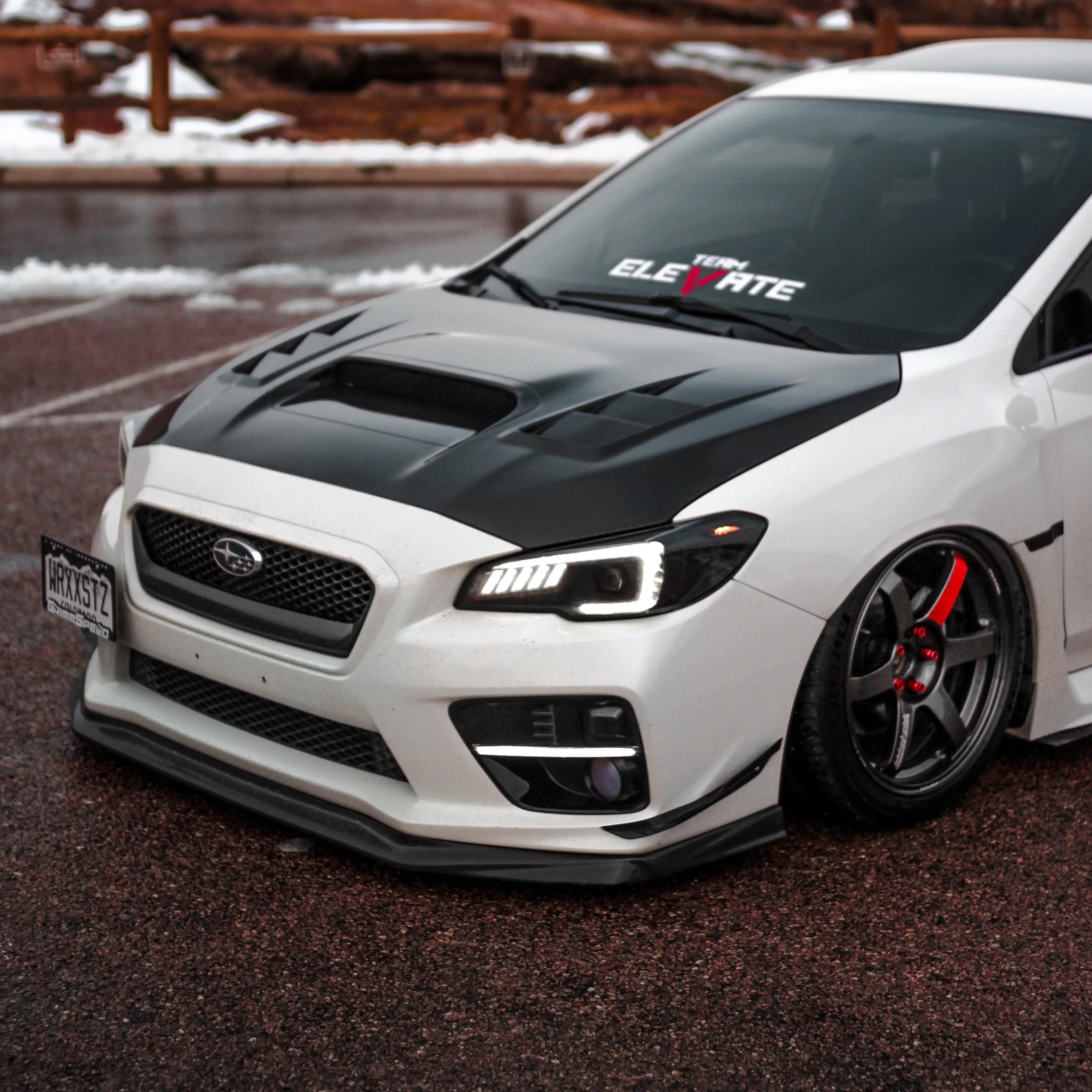 Subaru WRX STI VR Style Carbon Fiber Front Bumper Lip - Image 3