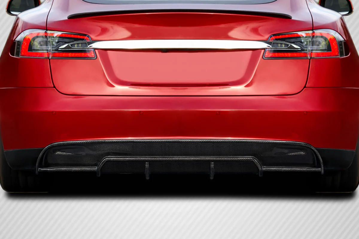 Tesla Model S (2012-2015) Carbon Fiber Energon Rear Diffuser - Image 5